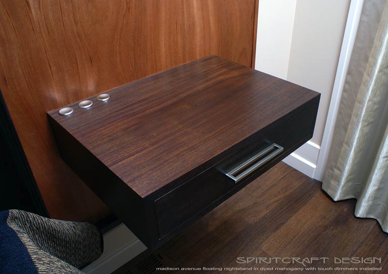 Interior Design Accents - Mid-Century Modern style media console in Mahogany and Ebony for Chicago client by Spiritcraft Design Furniture of East Dundee, Illinois