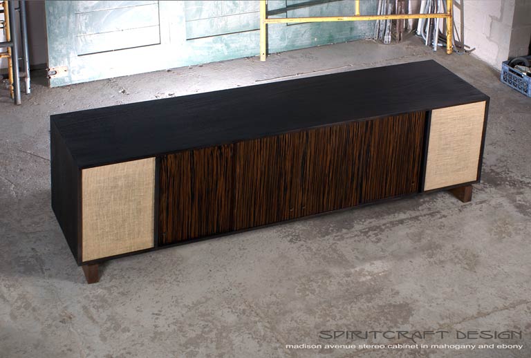 Interior Design Accents - Mid-Century style media console - sideboard for Chicago client by Spiritcraft Design Furniture of East Dundee, Illinois