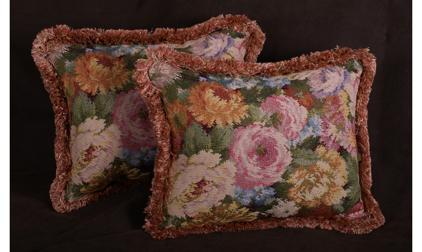 Decorative Pillow Designs in Designer Fabrics and Trims