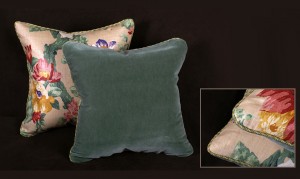 Lee Jofa Linen Print - Floral Decorative Velvet Pillows