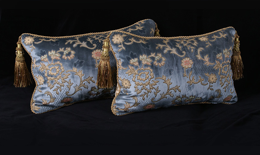 Decorative Accent Pillows in Scalamandre Cut Velvet