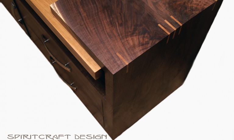 The Mod Century Media Console | Hardwood Entertainmant Center in Walnut and Cherry