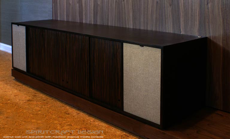 Transformational wall units and mid century influenced consoles as bold design statements