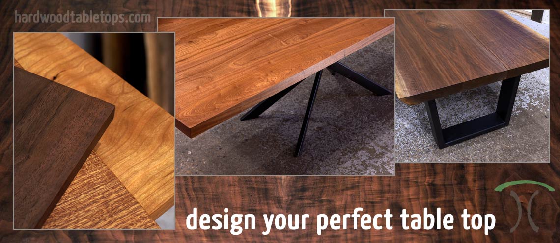 Design your custom solid wood dining or restaurant table top online