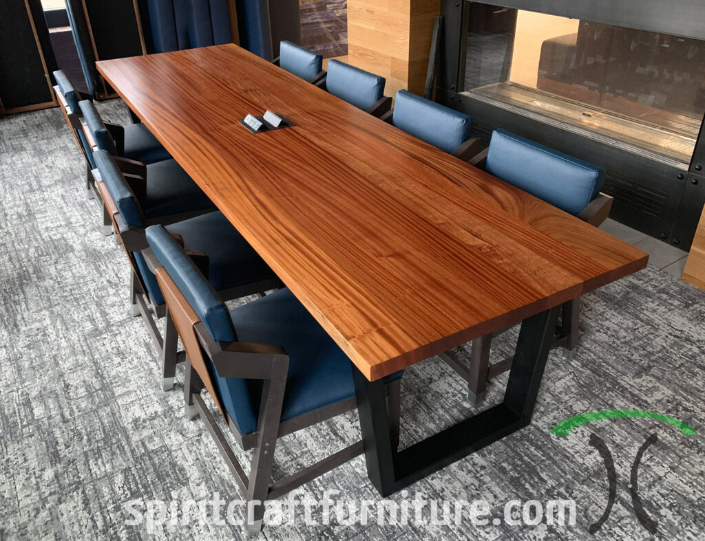 sapele mahogany custom made conference table for springhill suites hotel
